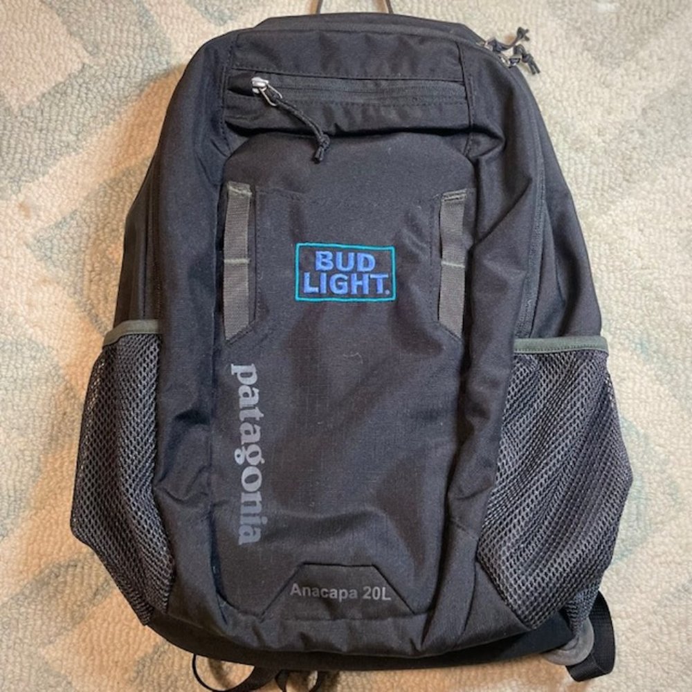 Patagonia 20L Anacapa Backpack Black With Bud Light Logo 18”x13”